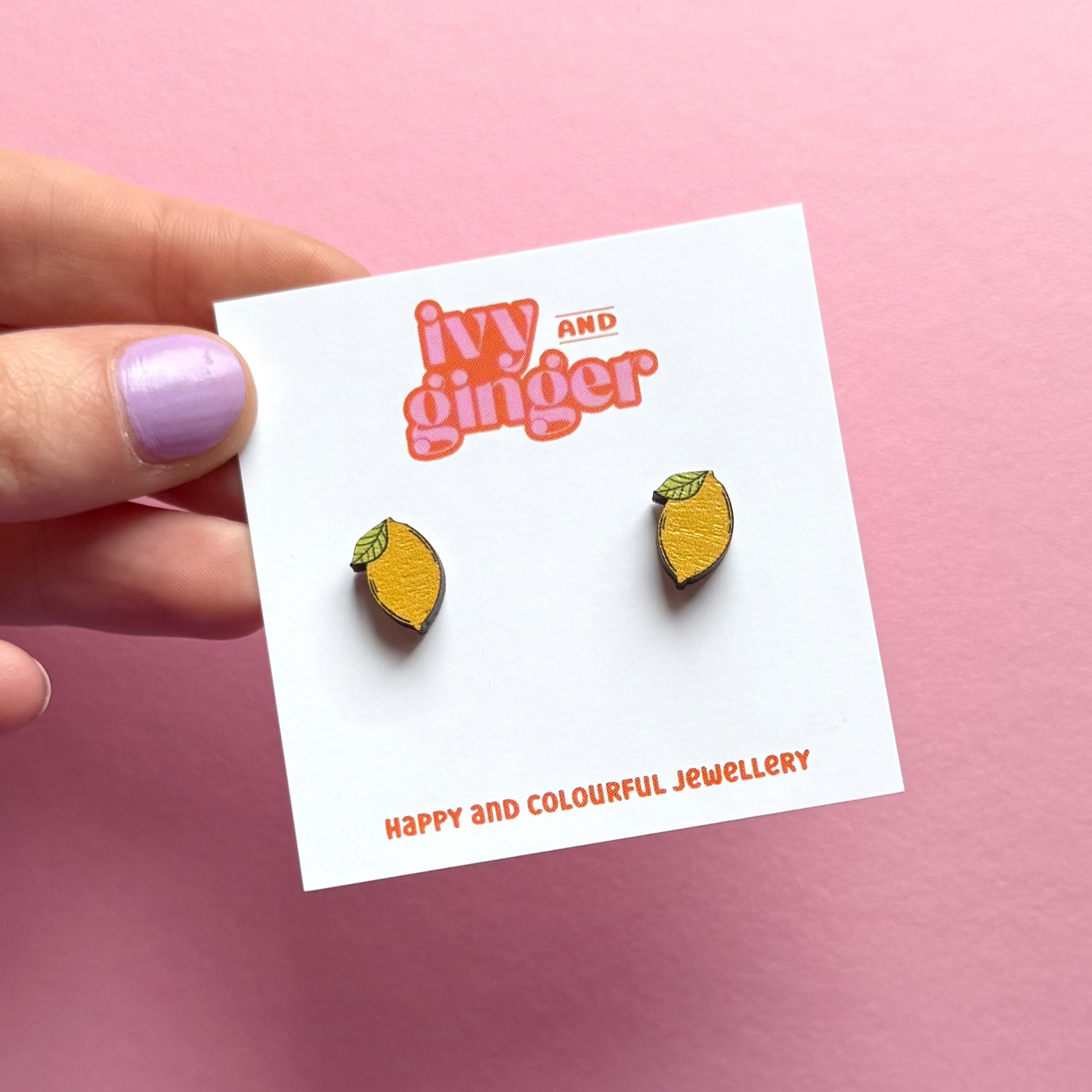 Midi lemon stud earrings