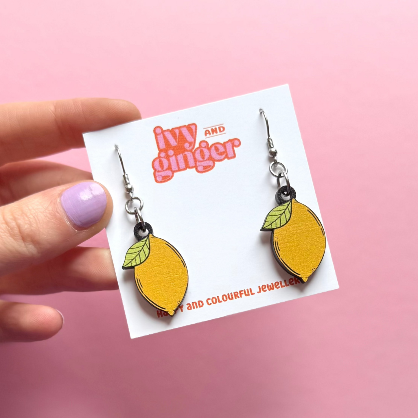 Lemon Statement Dangle Earrings