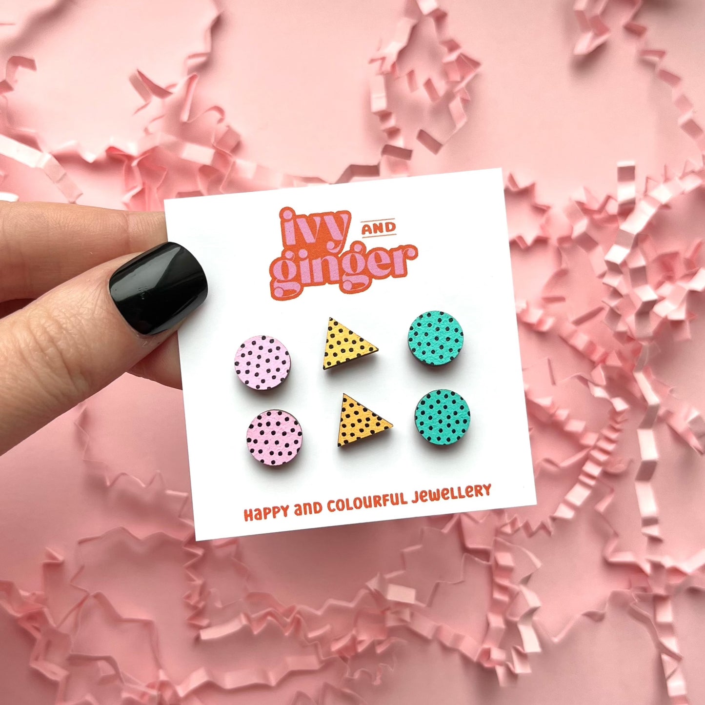 80's mini stud earrings set