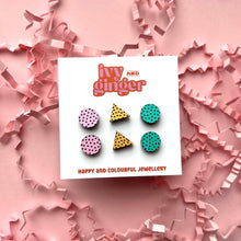 Load image into Gallery viewer, 80&#39;s mini stud earrings set

