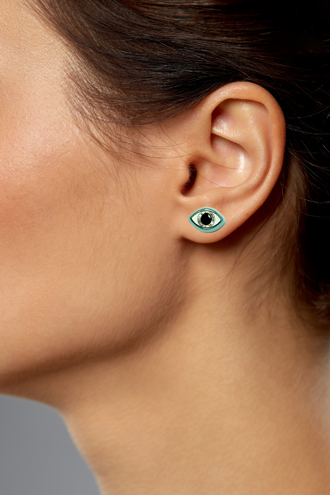 Blue eye stud earrings