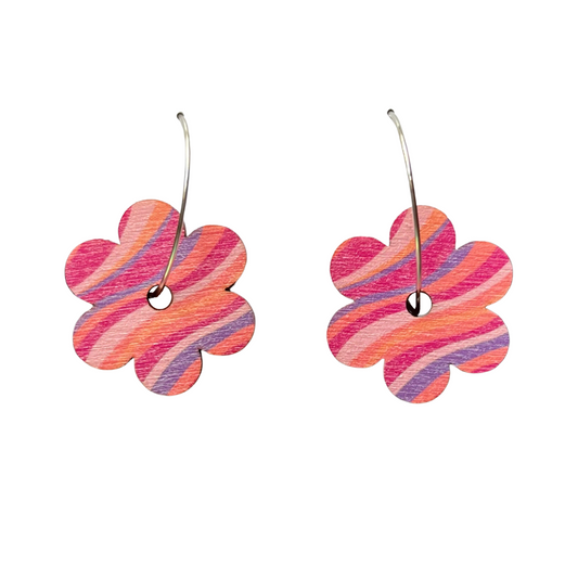 Pink wave print flower hoop