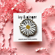 Load image into Gallery viewer, Daisy wooden pin badge
