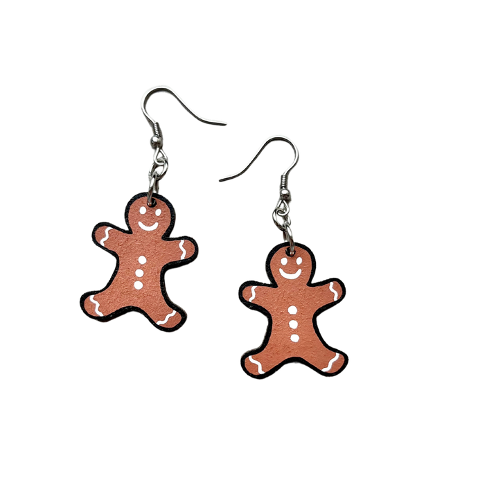 Gingerbread Man Dangle Earrings