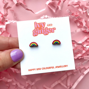 Mini rainbow stud earrings