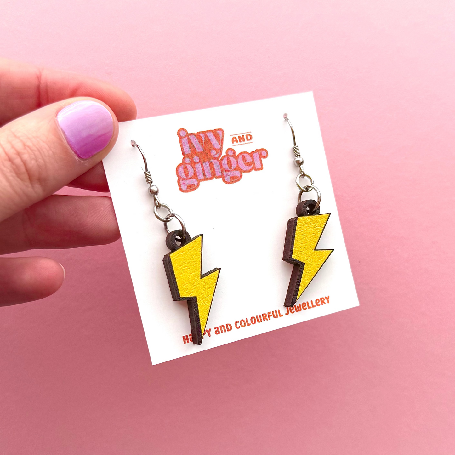 Lightning bolt drop dangle earrings