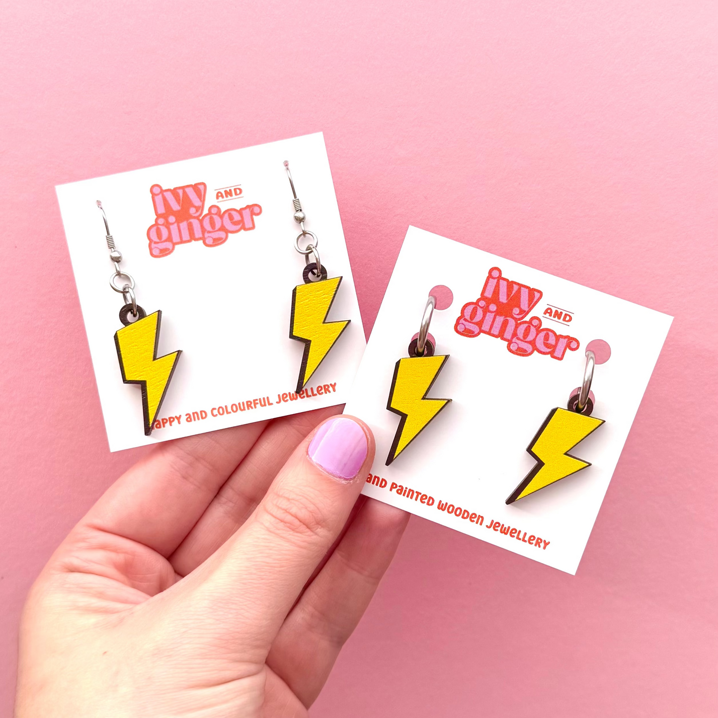 Lightning bolt drop dangle earrings