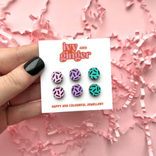 Load image into Gallery viewer, Pastel dash trio mini stud earrings set
