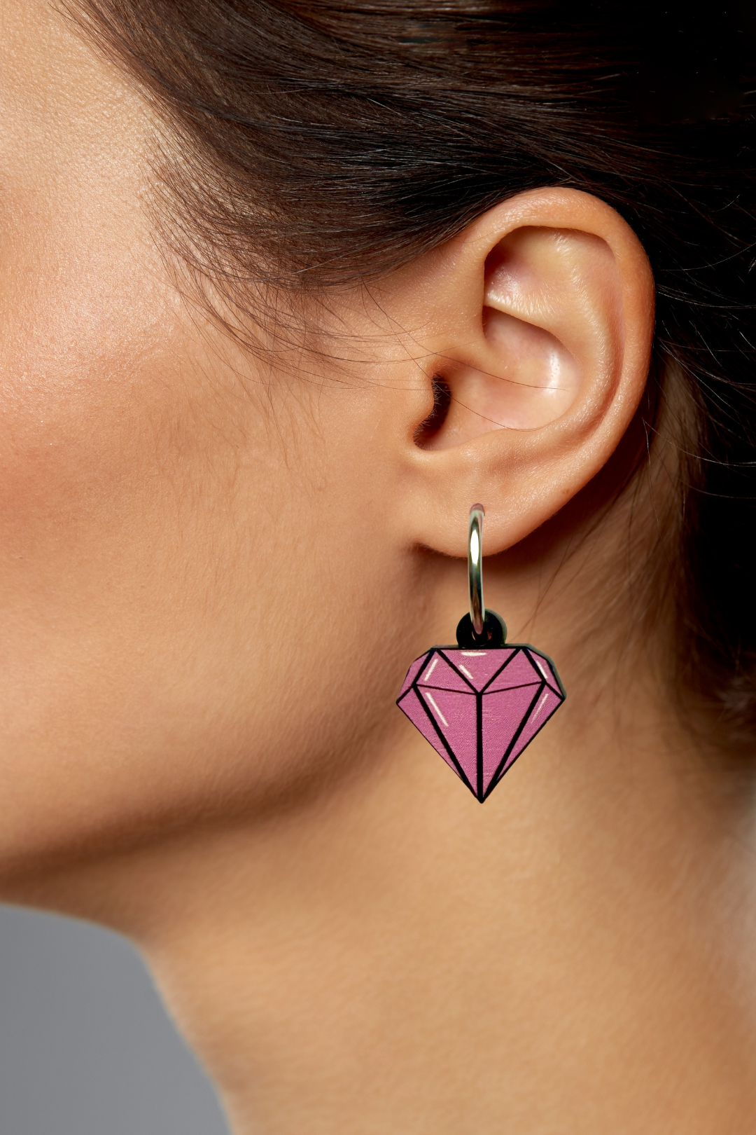 Pink diamond drop dangle earrings