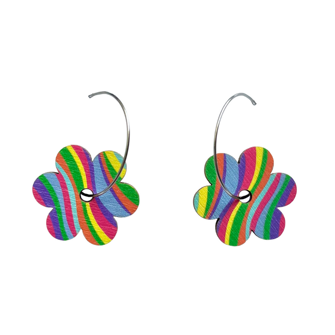 bright wave print flower hoop