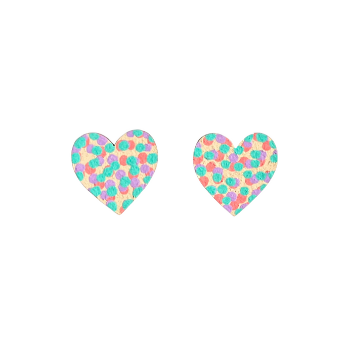 midi speckled heart studs