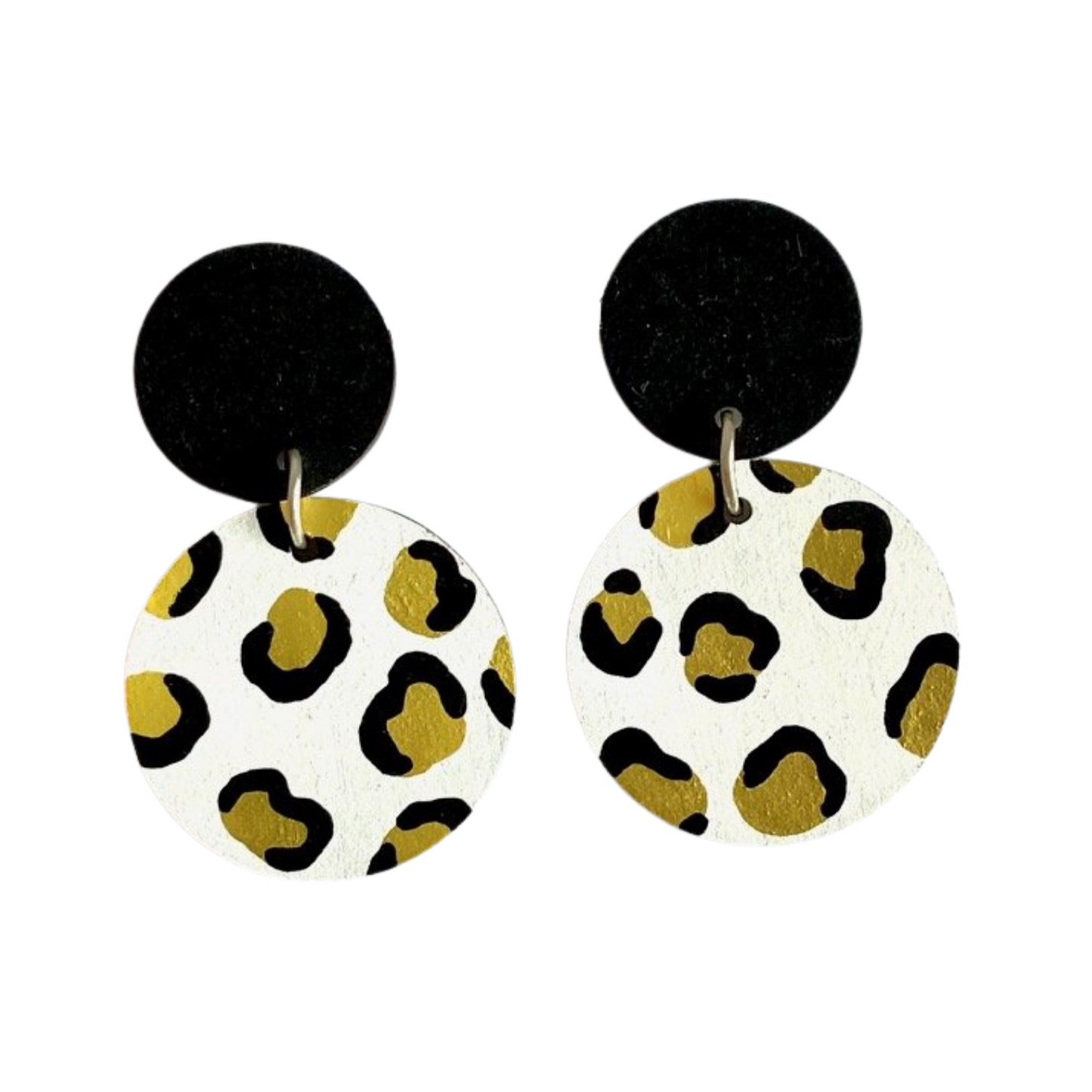 Gold leopard drop dangle statement earrings