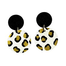 Load image into Gallery viewer, Gold leopard drop dangle earrings
