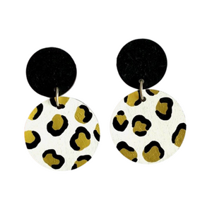 Gold leopard drop dangle earrings