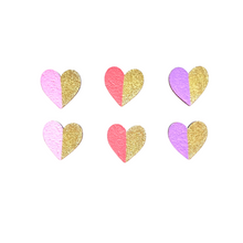 Load image into Gallery viewer, Gold edge heart stud set pinks
