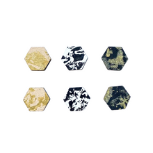 Load image into Gallery viewer, Three piece textured hexagon mini stud earrings
