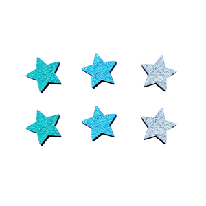 Silver star stud earrings set