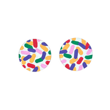 Load image into Gallery viewer, Large circle confetti stud earrings
