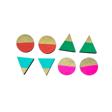 Load image into Gallery viewer, Four piece retro brights gold edge stud set
