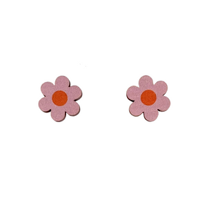 Midi daisy stud earrings in pink