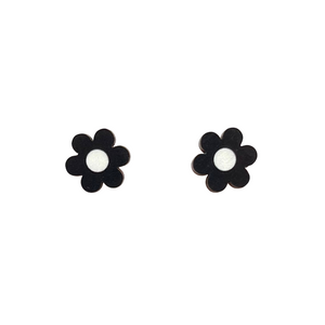 Midi daisy stud earrings in black